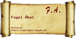 Fogel Ábel névjegykártya