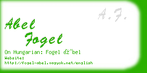 abel fogel business card